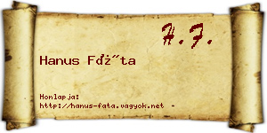 Hanus Fáta névjegykártya